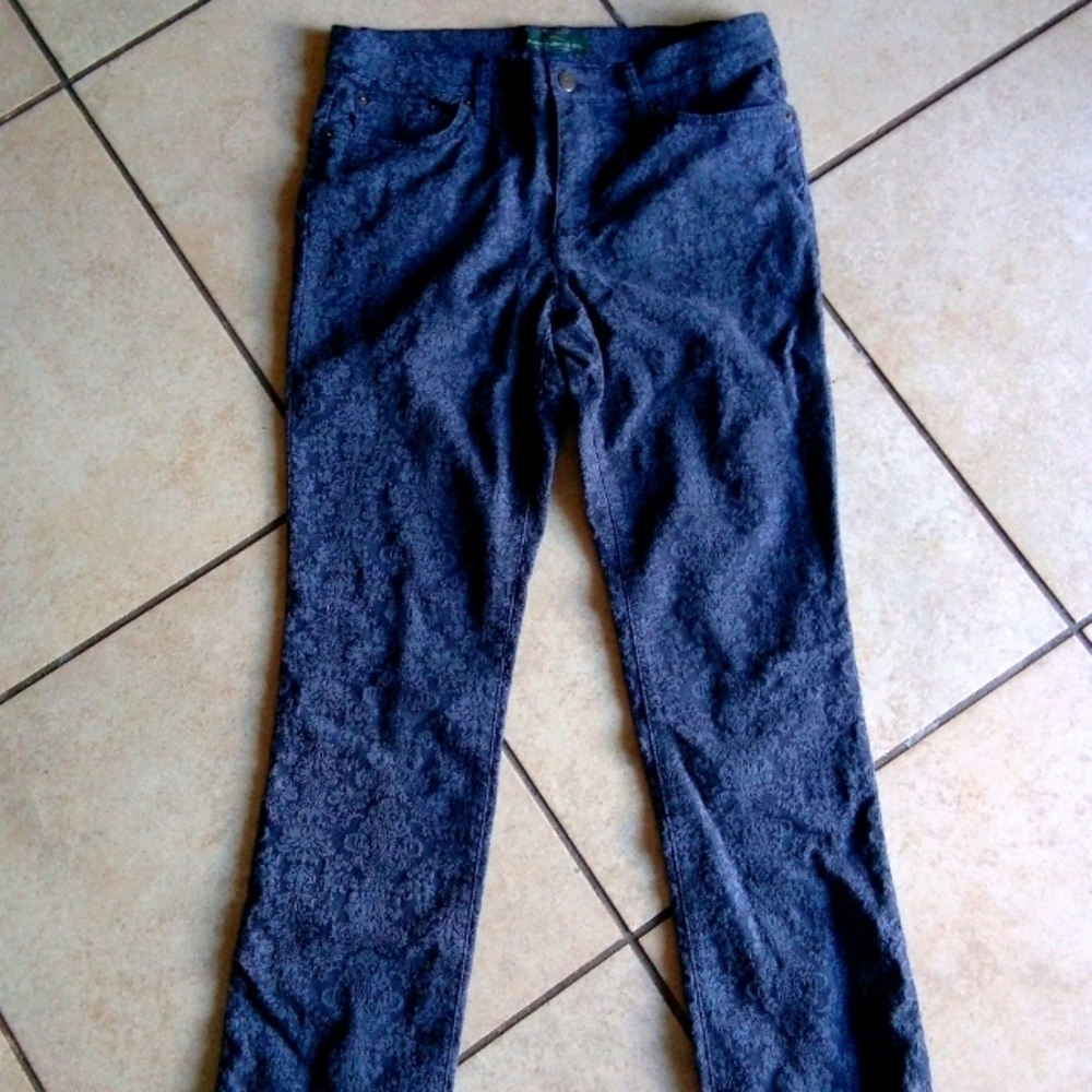 LRL Ralph Lauren Blue floral straight leg jeans